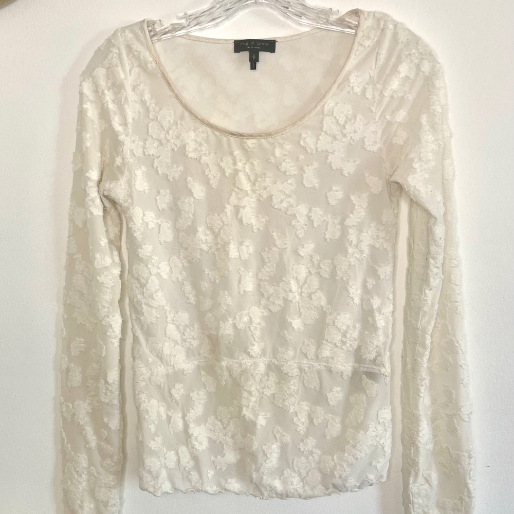 Rag & Bone White Floral Top